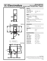 Предварительный просмотр 2 страницы Electrolux 200400 Specification Sheet