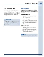 Preview for 17 page of Electrolux 24 Use & Care Manual