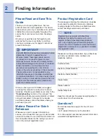 Preview for 2 page of Electrolux 241888404 Use & Care Manual