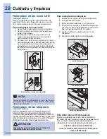 Preview for 28 page of Electrolux 242090301 (Spanish) Guia De Uso Y Cuidado