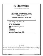 Предварительный просмотр 1 страницы Electrolux 30" GAS FREESTANDING RANGES Service Update Manual