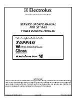 Electrolux 30" GAS FREESTANDING RANGES Service Update Manual preview