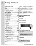 Предварительный просмотр 2 страницы Electrolux 316471210 Use & Care Manual