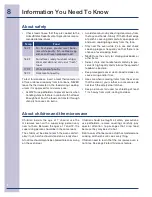 Preview for 8 page of Electrolux 316495005 Use & Care Manual