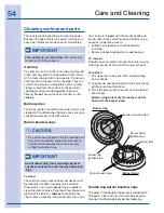 Предварительный просмотр 54 страницы Electrolux 316520002 Use And Care Manual