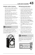 Предварительный просмотр 43 страницы Electrolux 400 SERIES Use & Care Manual