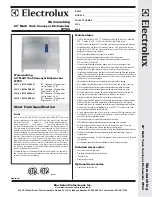 Electrolux 534178 Specification Sheet preview