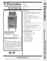 Electrolux 584139 Specification Sheet preview