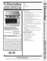 Electrolux 584154 Specification Sheet предпросмотр