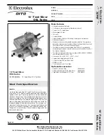 Electrolux 601576 (DSL10) Specification Sheet preview