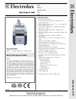 Electrolux 603542 Specification Sheet предпросмотр