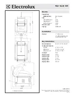 Предварительный просмотр 2 страницы Electrolux 603542 Specification Sheet