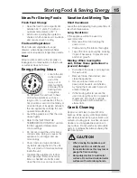 Preview for 15 page of Electrolux A01061201 Use And Care Manual