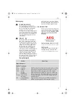 Предварительный просмотр 7 страницы Electrolux AEG M 2500 Operating Instructions Manual