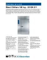 Предварительный просмотр 1 страницы Electrolux Air-O-Chill 726784 Brochure & Specs