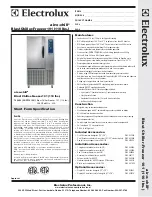 Electrolux Air-O-Chill 726952 Specification Sheet preview