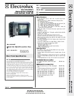 Electrolux Air-O-Convect AOS062GCP1 Specification Sheet предпросмотр