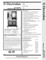 Electrolux Air-O-Steam 267080 Specification Sheet предпросмотр