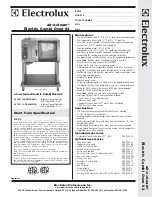 Electrolux Air-O-Steam 267081 Specification Sheet preview