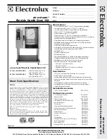 Electrolux Air-O-Steam 267083 Specification Sheet preview