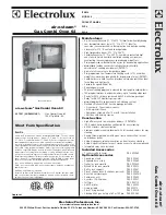 Preview for 1 page of Electrolux Air-O-Steam 267551 Specification Sheet