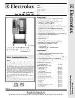 Electrolux Air-O-Steam 267552 Specification Sheet preview