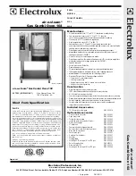 Preview for 1 page of Electrolux Air-O-Steam 267553 Specification Sheet