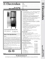 Preview for 1 page of Electrolux Air-O-Steam 267554 Specification Sheet