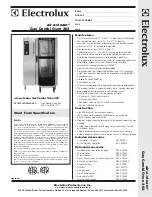 Preview for 1 page of Electrolux Air-O-Steam 267555 Specification Sheet