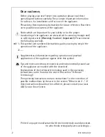Предварительный просмотр 2 страницы Electrolux ARCTIS Operating Instructions Manual