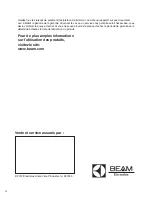 Предварительный просмотр 16 страницы Electrolux BEAM Alliance Solaire Manual