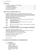 Предварительный просмотр 74 страницы Electrolux Breeze 800 LFI769X User Manual