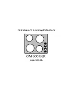 Preview for 1 page of Electrolux CM 600 BLK Installation And Operating Instructions Manual