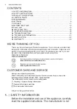 Preview for 2 page of Electrolux ComfortLift ESF8735ROX User Manual