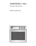 Electrolux COMPETENCE E 1000 Operating Instructions Manual preview