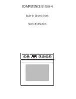 Preview for 1 page of Electrolux COMPETENCE E1100-4 User Information