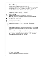 Preview for 2 page of Electrolux COMPETENCE E4000-1 Operating Instructions Manual