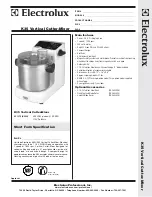 Electrolux Dito 601375 Specification Sheet preview