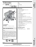 Electrolux Dito 601577 Specification Sheet preview