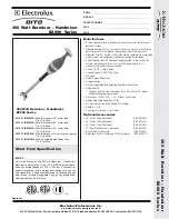 Electrolux Dito 601907 Specification Sheet preview