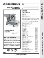 Electrolux Dito 603286 Specification Sheet preview