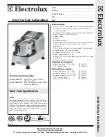 Electrolux Dito 603297 Specification Sheet preview