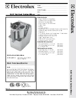 Electrolux Dito 603359 Specification Sheet preview