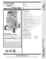 Electrolux Dito 603388 Specification Sheet preview