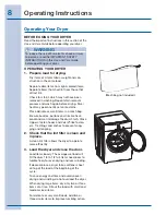 Предварительный просмотр 8 страницы Electrolux Dryer Use And Care Manual