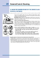 Preview for 20 page of Electrolux E301C75FSS - Icon Designer Series Electric Cooktop Use And Care Manual