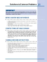 Preview for 21 page of Electrolux E301C75FSS - Icon Designer Series Electric Cooktop Use And Care Manual