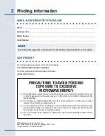 Preview for 2 page of Electrolux E30MO65GSS - 1.5 cu. Ft. Microwave Oven Use & Care Manual