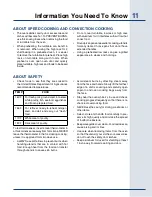 Preview for 11 page of Electrolux E30MO65GSS - 1.5 cu. Ft. Microwave Oven Use & Care Manual