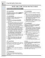 Preview for 4 page of Electrolux E30WV60PPS Installation, Use & Care Manual